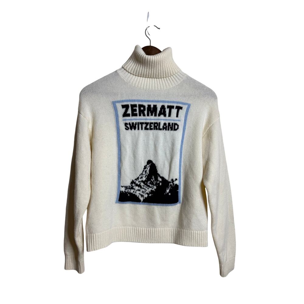 Zara Ski Collection Zermatt Switzerland Roll-Neck Wool Cashmere Sweater M